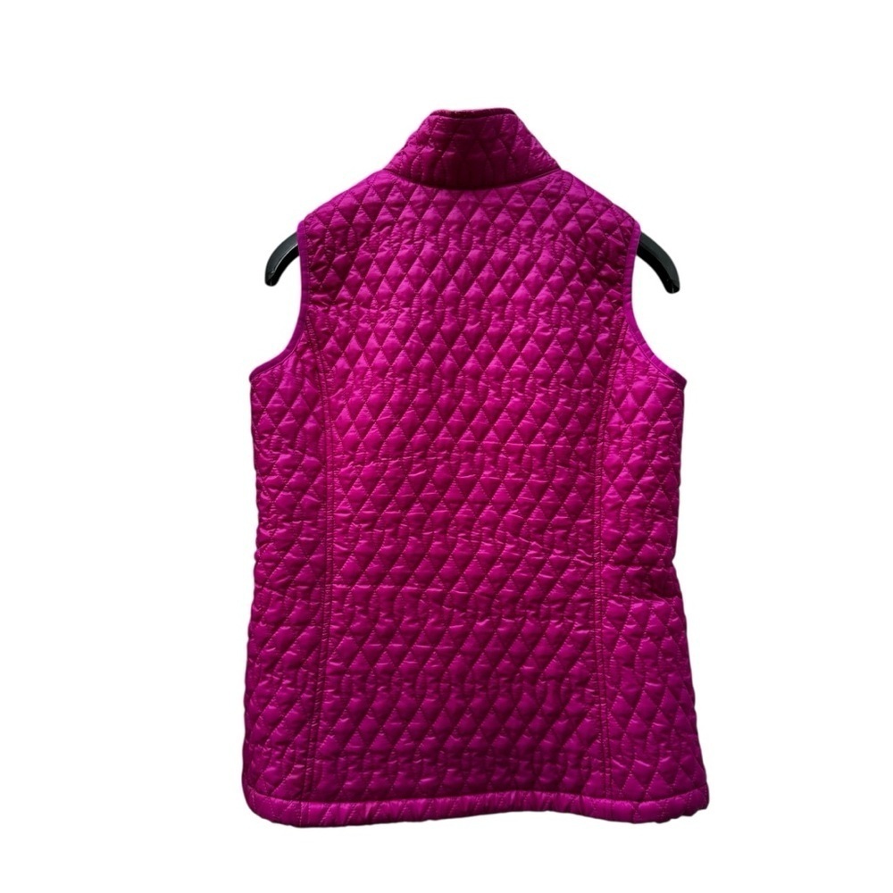 Land's End Women Fuchsia Quilted Vest Mock Neck Full Zip Lightweight Size S 6-8 - Picture 4 of 6